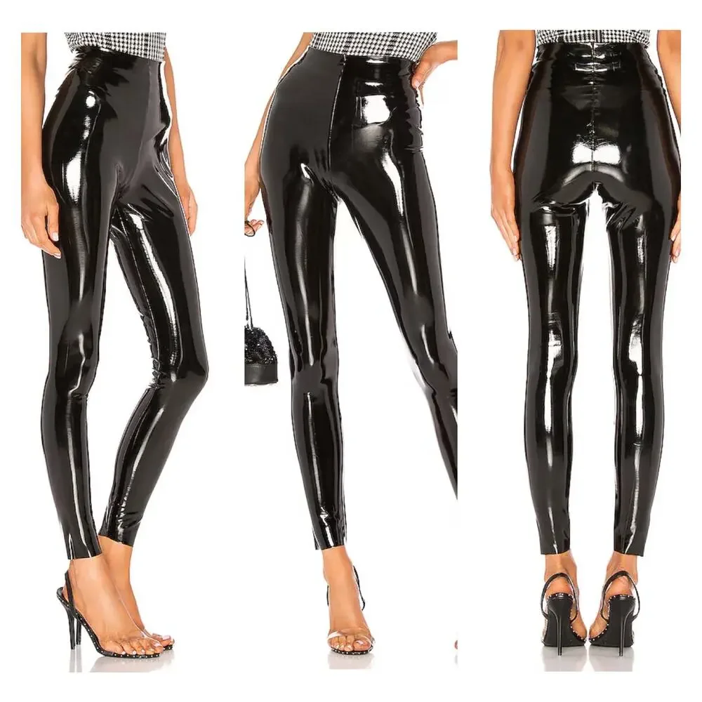 Commando Black Faux Patent Leather Leggings Sz.XL NWT
